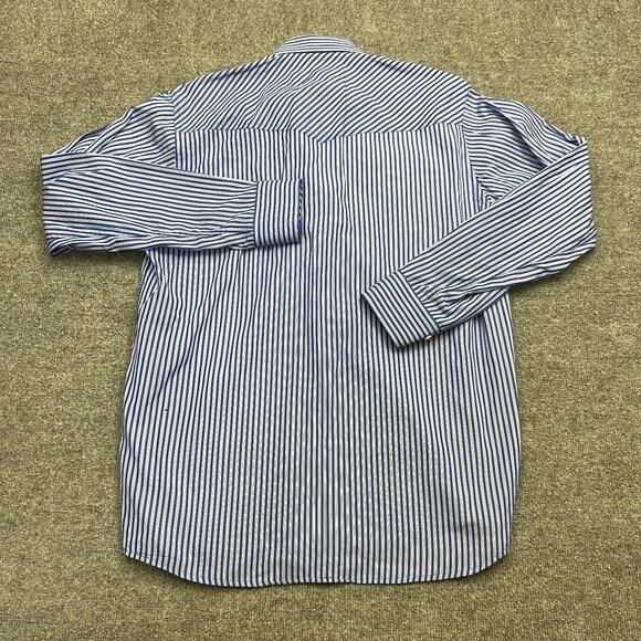 Miller Ranch Shirt Men Medium Blue White Striped Western Pockets Button-Down - Picture 4 of 9